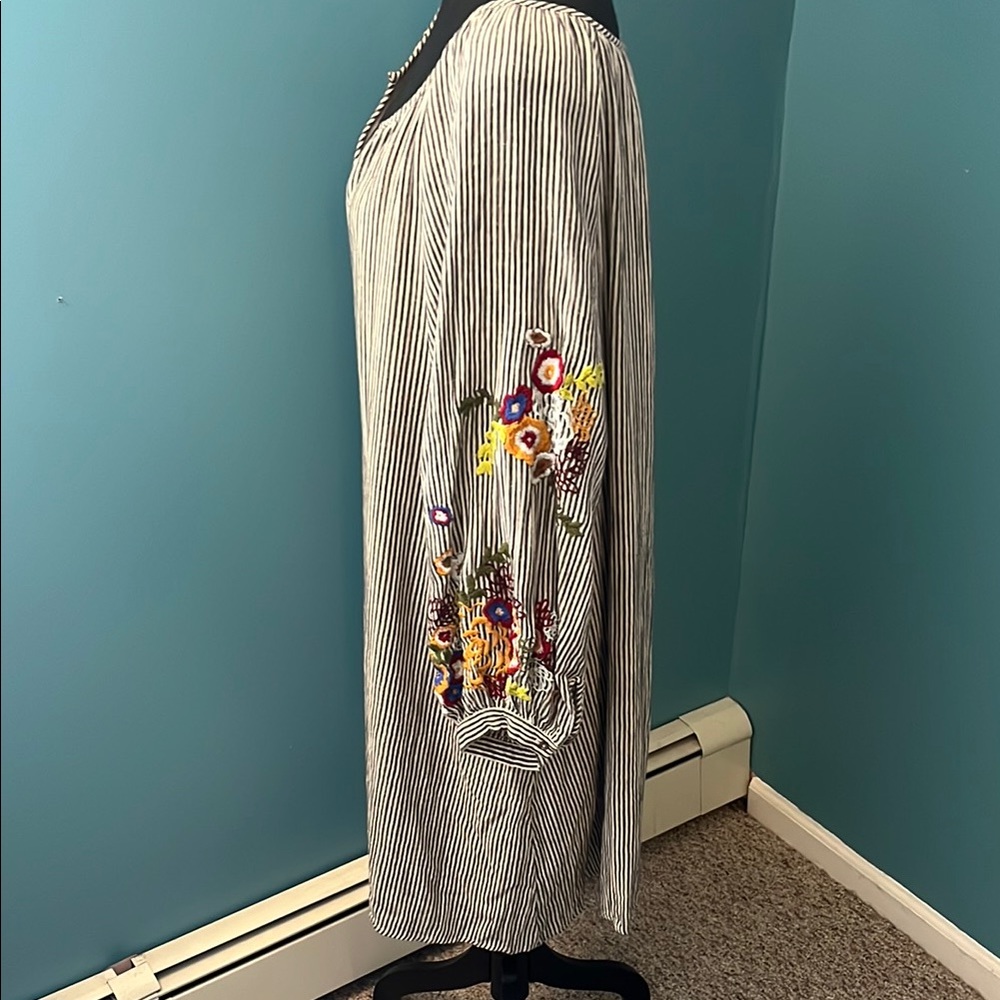 Anthropologie Feather Bone Lindsey Embroidered Tunic Dress Size Large - Picture 7 of 13